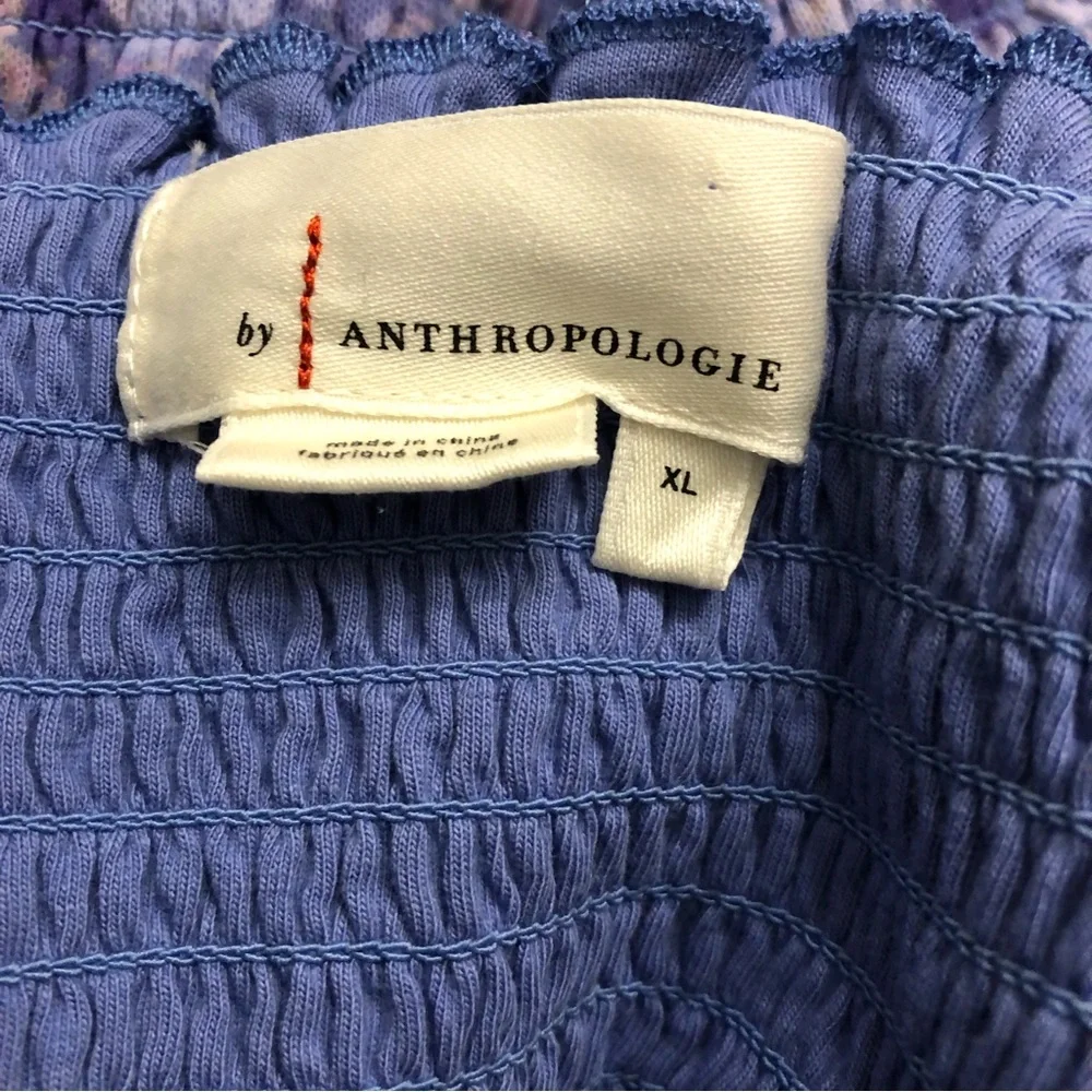 Anthropologie Smocked Tie Tank Size XL - Picture 4 of 6
